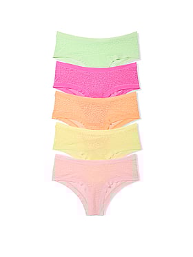 5-Pack No-Show Leopard Lace Cheeky Panties