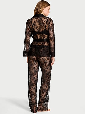 Rose Lace Long Pajama Set