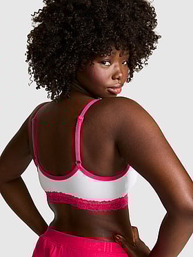 Cotton Lace-Trim Scoop Bralette