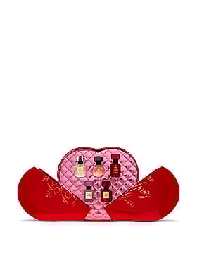 5-Piece Fragrance Discovery Gift Set including Tease Sugar Fleur and Heart-Shaped Box