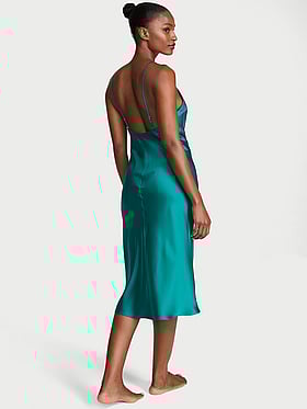 Satin Midi Slip Dress