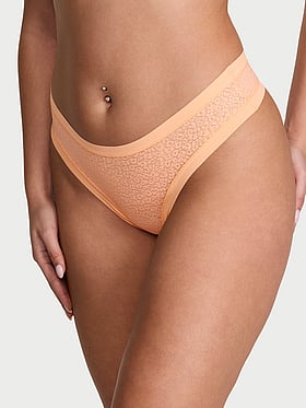 No-Show Leopard Lace Thong Panty