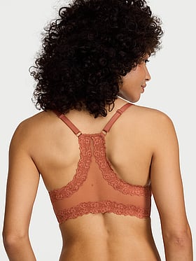 Lightly Lined Lace Racerback Full-Coverage Bra