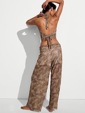 Beachwear Mesh Foldover Pants