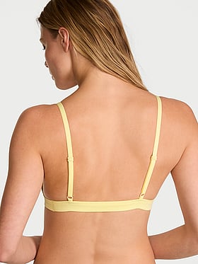 Cotton Shadow Stripe Unlined Triangle Bralette