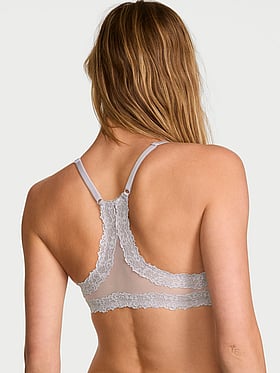 Lightly Lined Lace Racerback Full-Coverage Bra