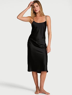 Satin Midi Slip Dress
