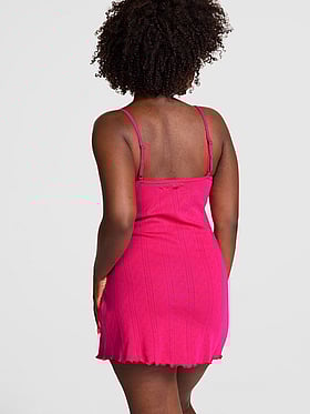 Pointelle Sweetheart Slip Dress