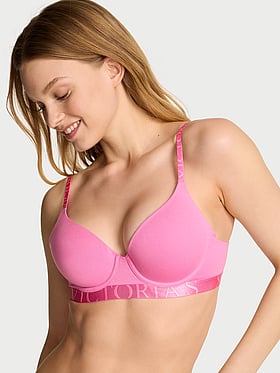 Cotton Exploded Logo Lightly Lined Full-Coverage Bra
