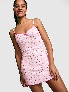 Pointelle Sweetheart Slip Dress