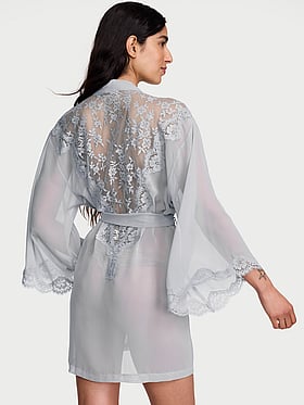Chiffon & Lace Short Robe