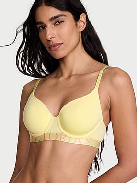 Cotton Exploded Logo Lightly Lined Full-Coverage Bra
