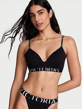 Cotton Exploded Logo Lightly Lined Wireless Bra