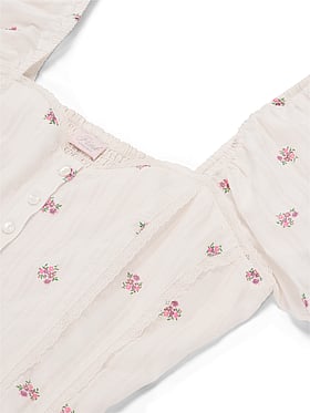 Puff-Sleeve Corset Top