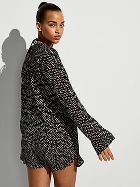 Beachwear Sheer Crinkle Tunic Dress