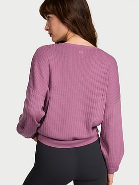Twist Rib Knit Crop Sweater