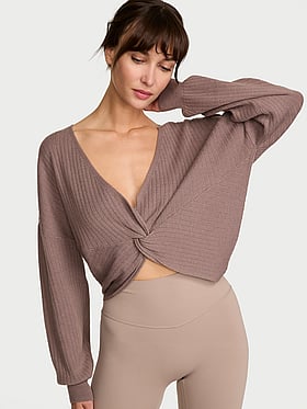 Twist Rib Knit Crop Sweater