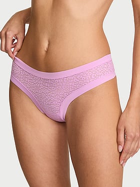 No-Show Leopard Lace Thong Panty