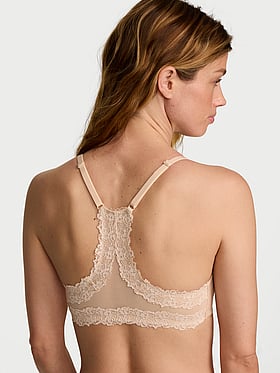 Lightly Lined Lace Racerback Full-Coverage Bra