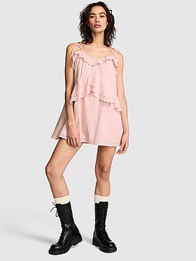 Flowy Ruffle Mini Dress