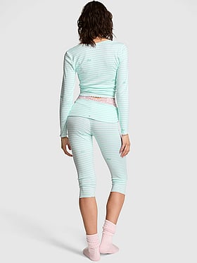 Soft Luxe Pointelle Foldover Capri Pants