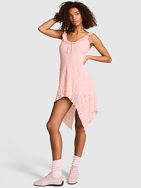 Handkerchief-Hem Midi Dress