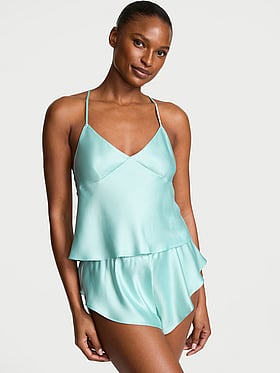 Satin Open-Back Cami & Shorts Set