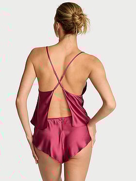 Satin Open-Back Cami & Shorts Set