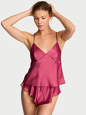 Satin Open-Back Cami & Shorts Set