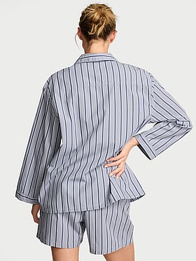 Heritage Cotton Long-Sleeve Short Pajama Set