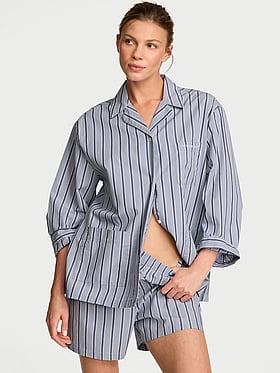 Heritage Cotton Long-Sleeve Short Pajama Set