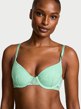 Sexy Tee Butterfly Mesh Lightly Lined Demi Bra