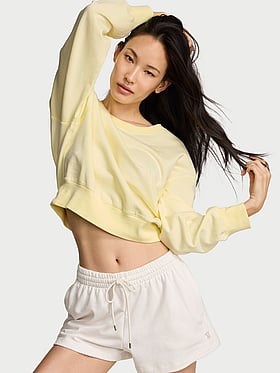 Off-Duty Terry Crop Crewneck Sweatshirt