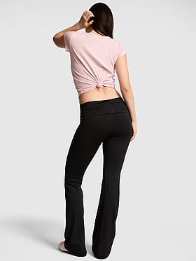 PINK Relay™ Ruched Foldover Flare Leggings