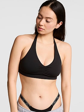 PINK Relay™ Ruched Plunge Sports Bra