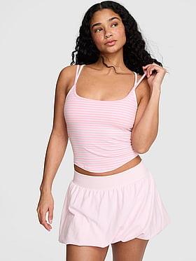 Buy All-Day Cotton™ Side-Ruched Tube Top, Pink Tulip Dots - Order