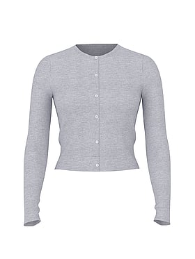Buy Luxe Cable-Knit Cardigan, Heather Grey - Order Sweaters online