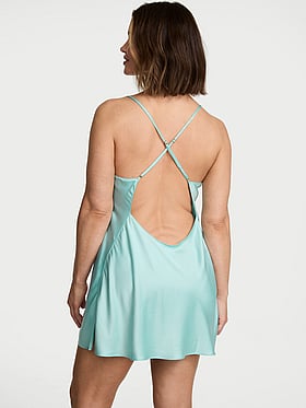Satin Open-Back Slip Dress