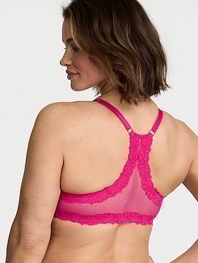 Lightly Lined Lace Racerback Full-Coverage Bra