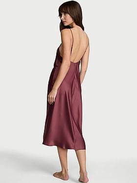 Satin Midi Slip Dress