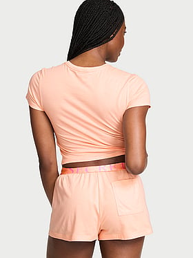 100% Cotton Lace Patch Short Pajama Set