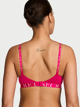 Cotton Exploded Logo Lightly Lined Full-Coverage Bra