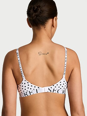 Cotton Exploded Logo Lightly Lined Full-Coverage Bra