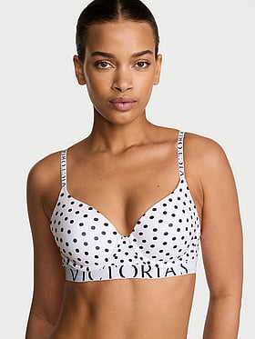 Cotton Exploded Logo Lightly Lined Full-Coverage Bra