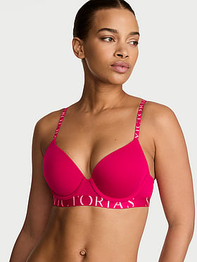 Perfect Shape Cotton Exploded Logo Push-Up Bra