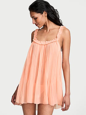 Pleated Ruffle Babydoll Set