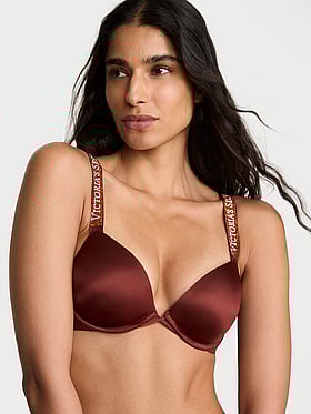 Logo Shine Strap Push-Up Bra