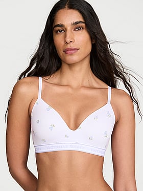 Cotton Embroidered Lightly Lined Wireless Bra