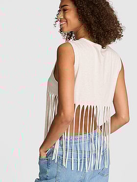 Campus Cotton™ Retro Fringe Tank Top