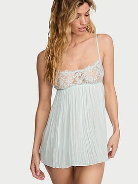 Dare to Dream Lace Pleated Babydoll Set